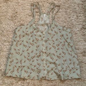 Adorable Bird Print Top in Mint